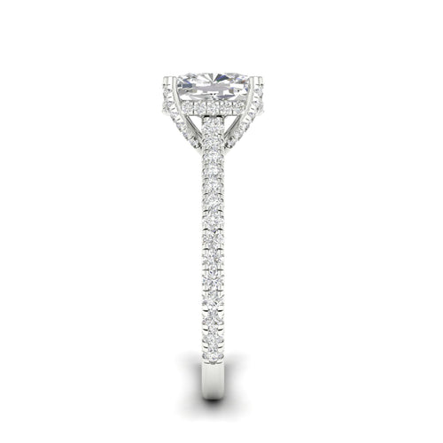 2 5/8 ctw Cushion Accented Hidden Halo Lab Grown Ring