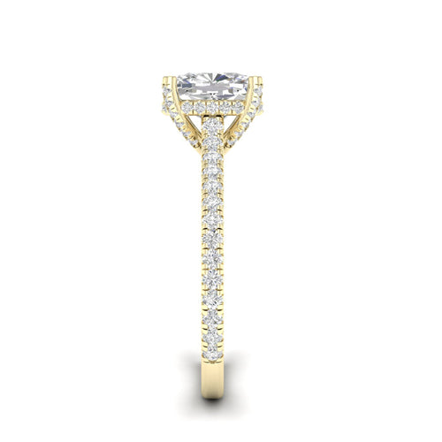 2 5/8 ctw Cushion Accented Hidden Halo Lab Grown Ring