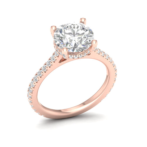 3 3/4 ctw Round Accented Hidden Halo Lab Grown Ring