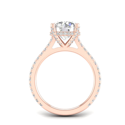 3 3/4 ctw Round Accented Hidden Halo Lab Grown Ring