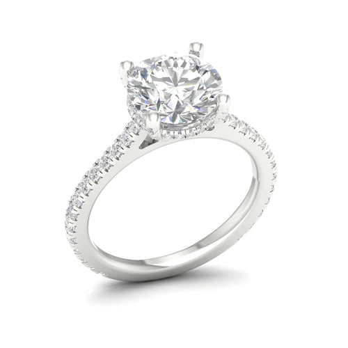 3 3/4 ctw Round Accented Hidden Halo Lab Grown Ring