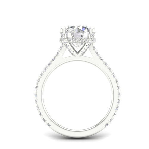 3 3/4 ctw Round Accented Hidden Halo Lab Grown Ring