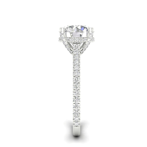 3 3/4 ctw Round Accented Hidden Halo Lab Grown Ring