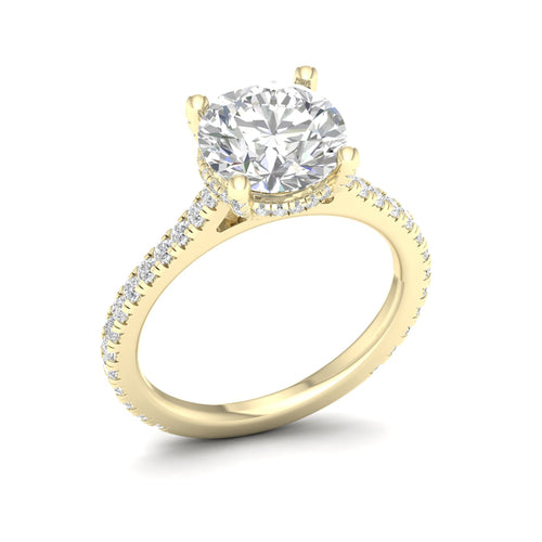 3 3/4 ctw Round Accented Hidden Halo Lab Grown Ring