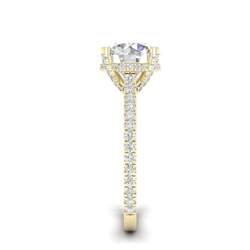 3 3/4 ctw Round Accented Hidden Halo Lab Grown Ring