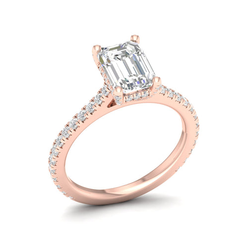 2 5/8 ctw Emerald Accented Hidden Halo Lab Grown Ring