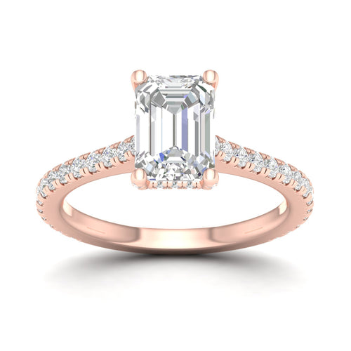 2 5/8 ctw Emerald Accented Hidden Halo Lab Grown Ring