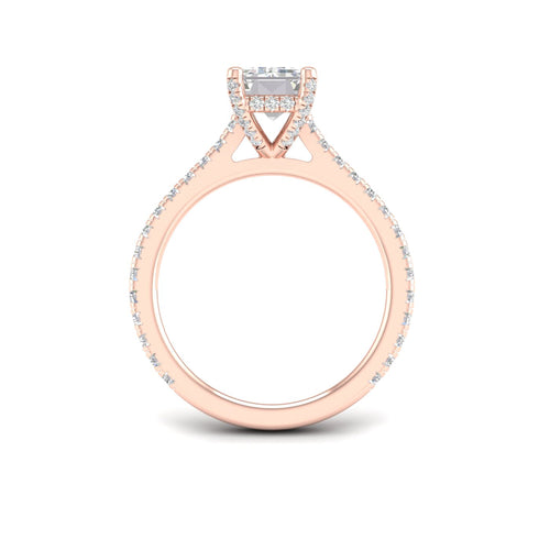2 5/8 ctw Emerald Accented Hidden Halo Lab Grown Ring