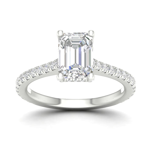 2 5/8 ctw Emerald Accented Hidden Halo Lab Grown Ring