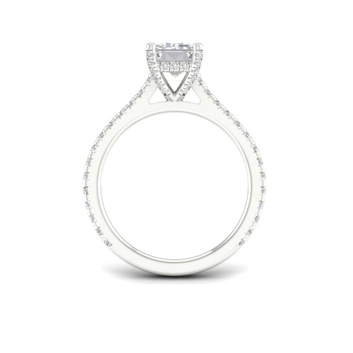 2 5/8 ctw Emerald Accented Hidden Halo Lab Grown Ring
