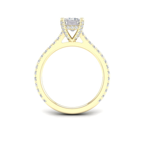 2 5/8 ctw Emerald Accented Hidden Halo Lab Grown Ring
