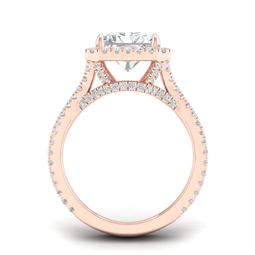 5 ctw Radiant Split Shank Halo Lab Grown Ring