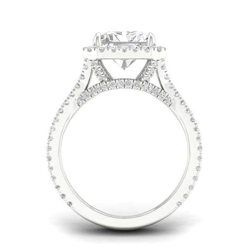 5 ctw Radiant Split Shank Halo Lab Grown Ring