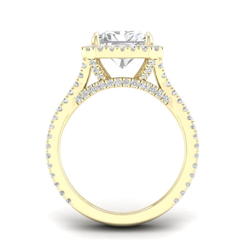 5 ctw Radiant Split Shank Halo Lab Grown Ring