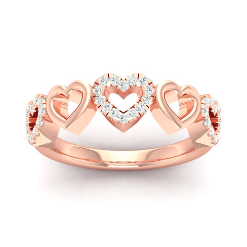 1/5 Ctw Heart Lab Grown Fashion Stackable Ring