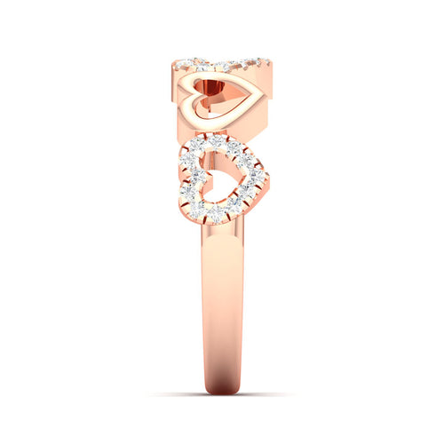 1/5 Ctw Heart Lab Grown Fashion Stackable Ring