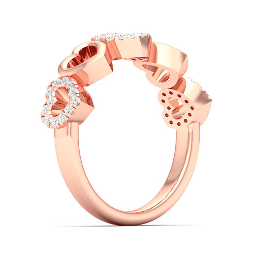 1/5 Ctw Heart Lab Grown Fashion Stackable Ring