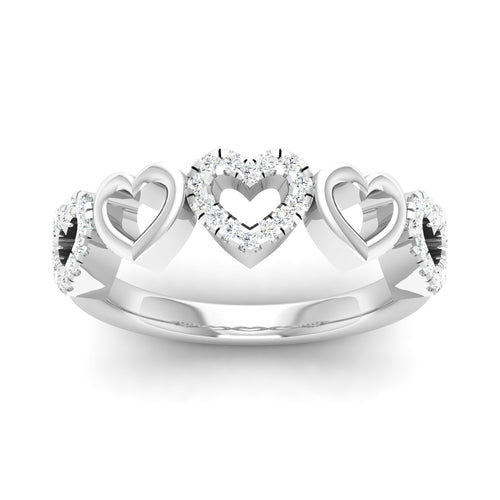 1/5 Ctw Heart Lab Grown Fashion Stackable Ring