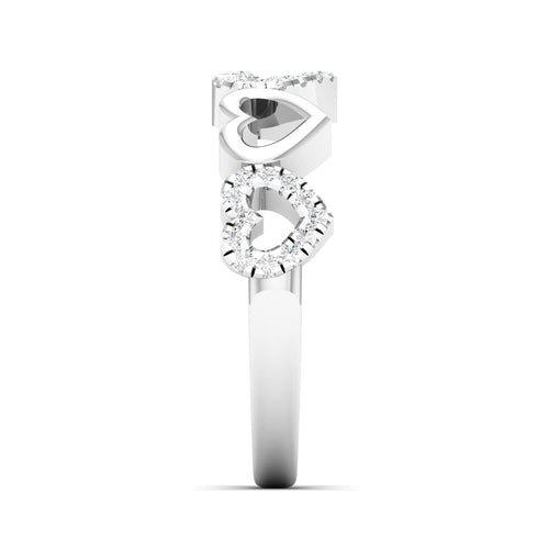 1/5 Ctw Heart Lab Grown Fashion Stackable Ring