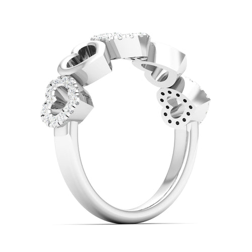 1/5 Ctw Heart Lab Grown Fashion Stackable Ring