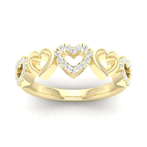 1/5 Ctw Heart Lab Grown Fashion Stackable Ring