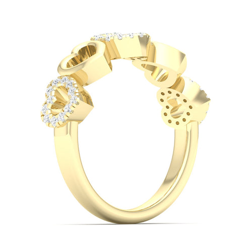 1/5 Ctw Heart Lab Grown Fashion Stackable Ring