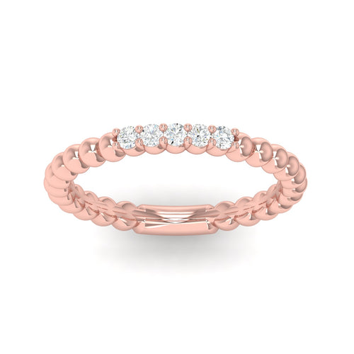 1/10 Ctw Five Stone Bubble Stackable Fashion Ring