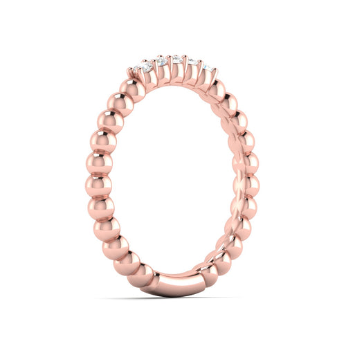 1/10 Ctw Five Stone Bubble Stackable Fashion Ring