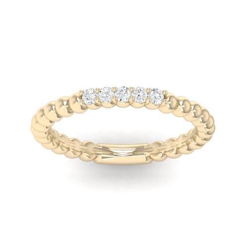 1/10 Ctw Five Stone Bubble Stackable Fashion Ring