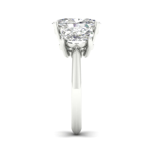 5 Ctw Oval Lab Grown Three Stone Engagement Ring