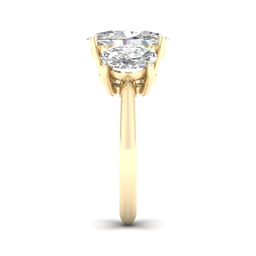 5 Ctw Oval Lab Grown Three Stone Engagement Ring
