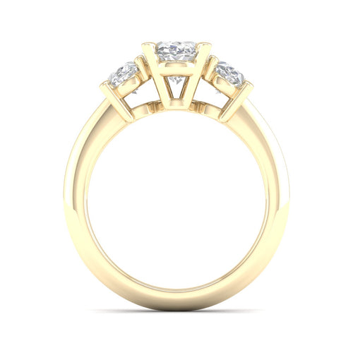 4 Ctw Oval Lab Grown Three Stone Engagement Ring