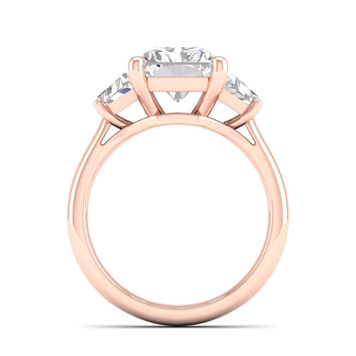 5 Ctw Emerald Side Stone Three Stone Engagement Ring