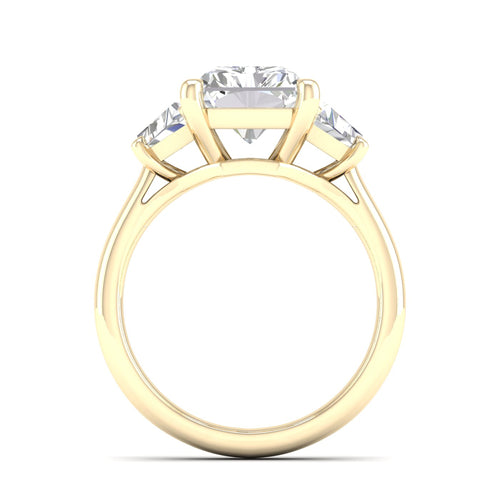 5 Ctw Emerald Side Stone Three Stone Engagement Ring