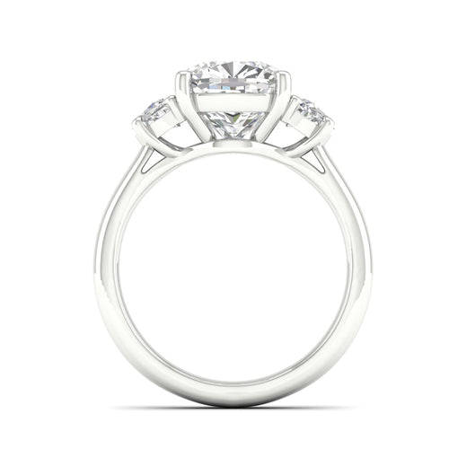 4 5/8 Ctw Cushion Side Stone Three Stone Ring