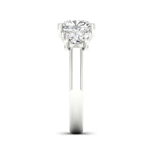 4 5/8 Ctw Cushion Side Stone Three Stone Ring