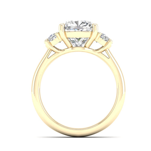 4 5/8 Ctw Cushion Side Stone Three Stone Ring
