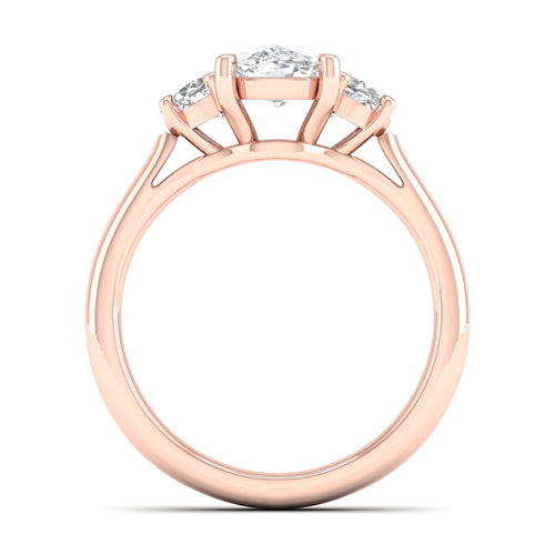 2 1/2 ctw Cushion Side Stone Three Stone Ring