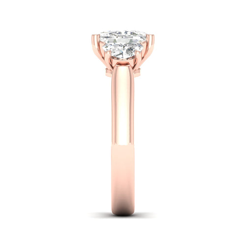 2 1/2 ctw Cushion Side Stone Three Stone Ring