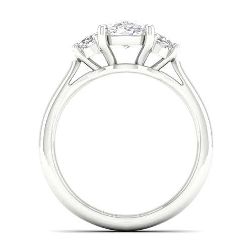 2 1/2 ctw Cushion Side Stone Three Stone Ring