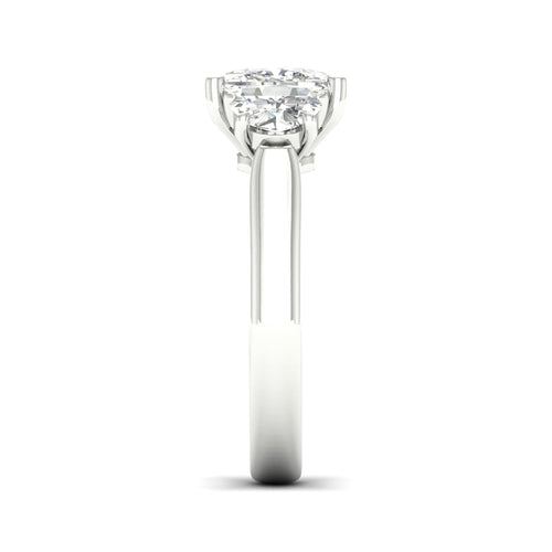 2 1/2 ctw Cushion Side Stone Three Stone Ring
