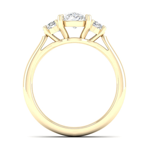 2 1/2 ctw Cushion Side Stone Three Stone Ring