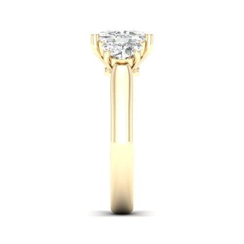 2 1/2 ctw Cushion Side Stone Three Stone Ring