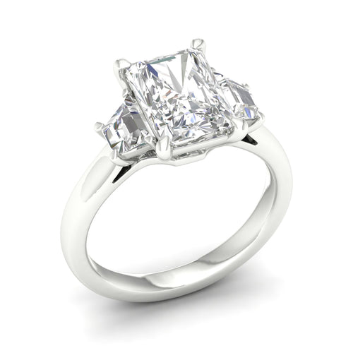 2 1/2 ctw Radiant Side Stone Three Stone Ring