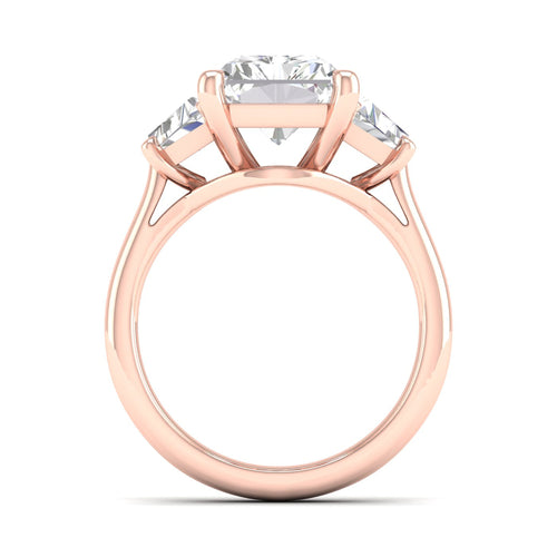 3 3/4 ctw Emerald Side Stone Three Stone Ring
