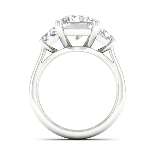 3 3/4 ctw Emerald Side Stone Three Stone Ring