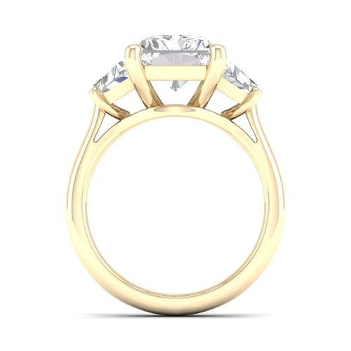 3 3/4 ctw Emerald Side Stone Three Stone Ring