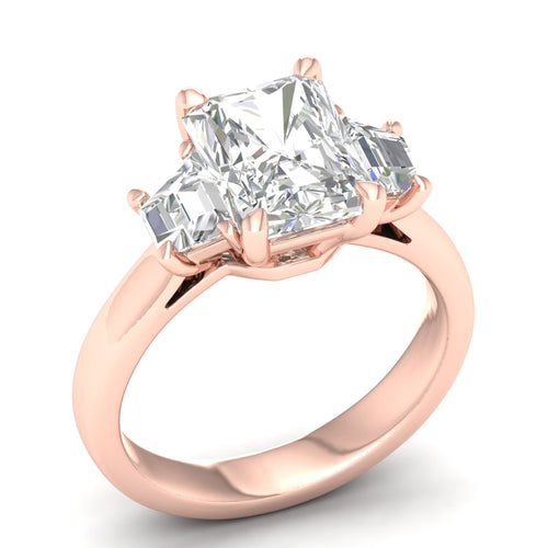 2 1/2 ctw Emerald Trapezoid Three Stone Ring