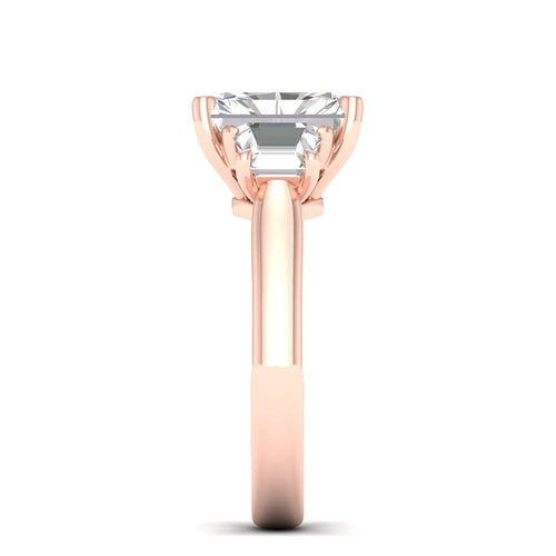 2 1/2 ctw Emerald Trapezoid Three Stone Ring