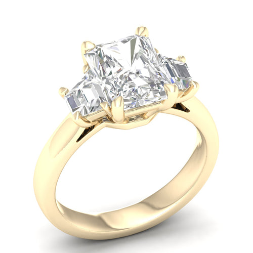 2 1/2 ctw Emerald Trapezoid Three Stone Ring